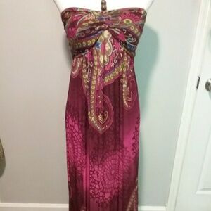 Women's colorful medium long lightweight dress